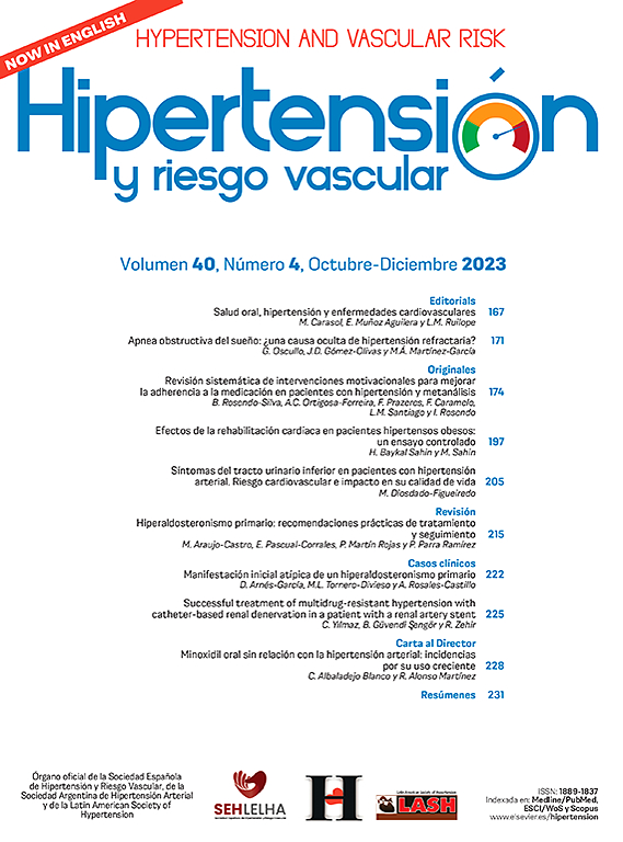 Go to journal home page - Hipertensión y Riesgo Vascular